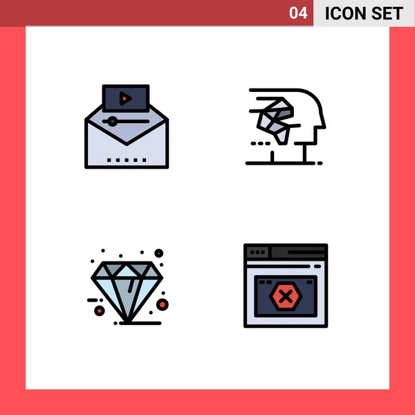 Stock Vector Icon Pack Znaki Symbole Linii Dla Słynnego Wideo — Wektor stockowy