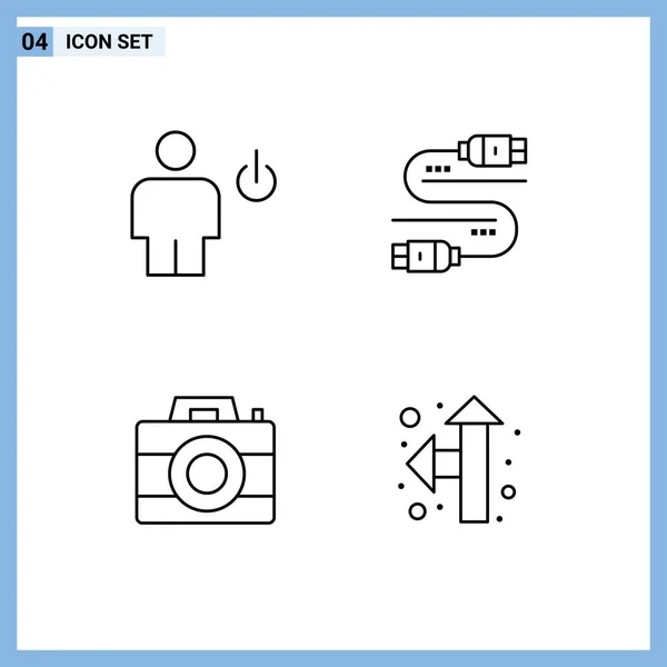 Conjunto Iconos Interfaz Usuario Moderna Signos Símbolos Para Avatar Cámara — Vector de stock