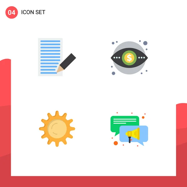 Set Van Vector Flat Icons Grid Voor Communicatie Visie Brief — Stockvector