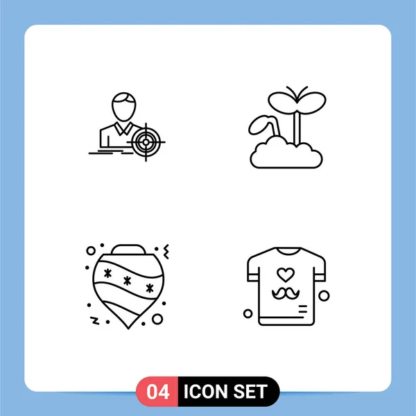 Stock Vector Icon Pack Líneas Signos Símbolos Para Hombre Chuchería — Vector de stock