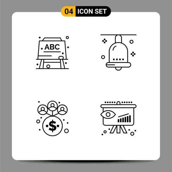 Conjunto Iconos Interfaz Usuario Moderna Símbolos Signos Para Tablero Gestión — Vector de stock