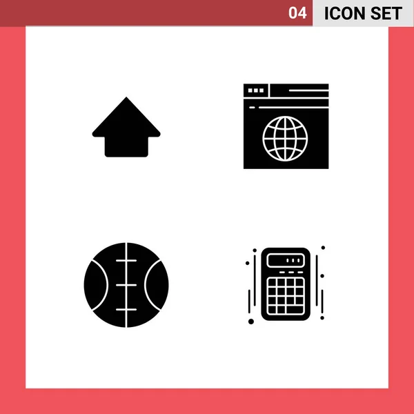 Stock Vector Icon Pack Líneas Signos Símbolos Para Flecha Calculadora — Vector de stock