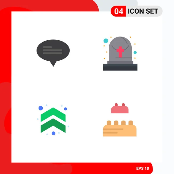 Editable Vector Line Pack Simple Flat Icons Chat Direction Cemetery — Stock Vector