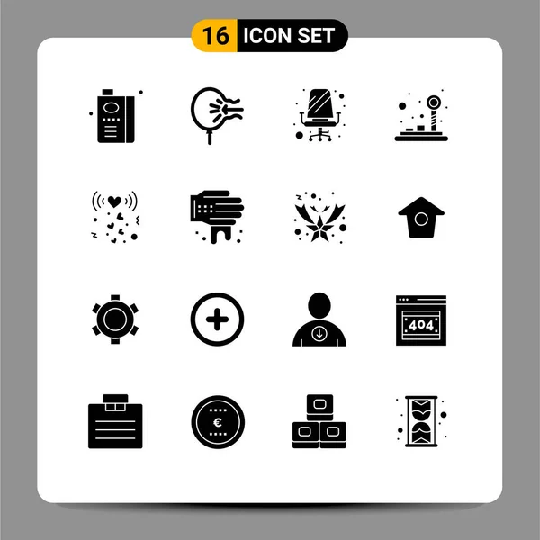 Interfaz Usuario Paquete Glifos Sólidos Signos Símbolos Modernos Joystick Almohadilla — Archivo Imágenes Vectoriales
