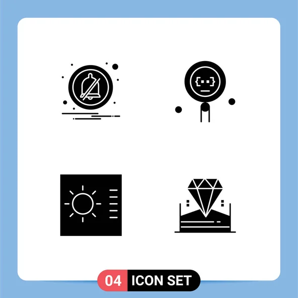 Stock Vector Icon Pack Line Segni Simboli Allarme Calibro Codifica — Vettoriale Stock