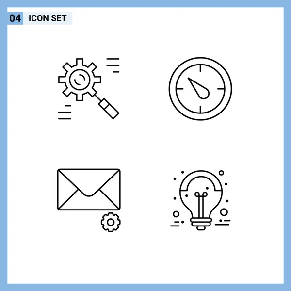 Set Icone Moderne Simboli Segni Business Messaggio Efficace Tempo Idee — Vettoriale Stock
