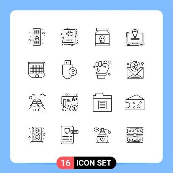 Iconos Creativos Signos Símbolos Modernos Solución Idea Peligro Solución Elementos — Vector de stock