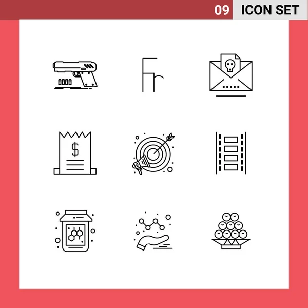 Stock Vector Icon Pack Sinais Linha Símbolos Para Meta Comércio — Vetor de Stock