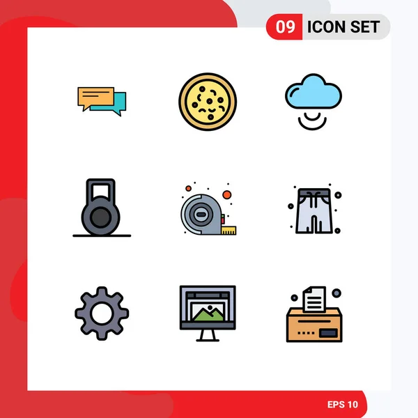 Stock Vector Icon Pack Sinais Linha Símbolos Para Maiô Fita —  Vetores de Stock