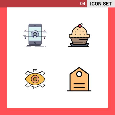 Api, Şükran Günü, telefon, tatlı, yaratıcı Vektör Tasarım Elementleri için 4 Ticari Filledline Düz Renk paketi