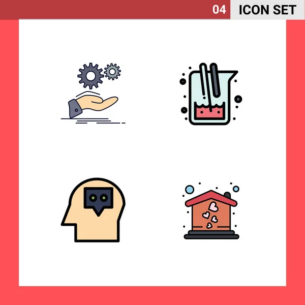 2014 Mobile Interface Filledline Flat Color Set Pictograms Solution Lab — 스톡 벡터