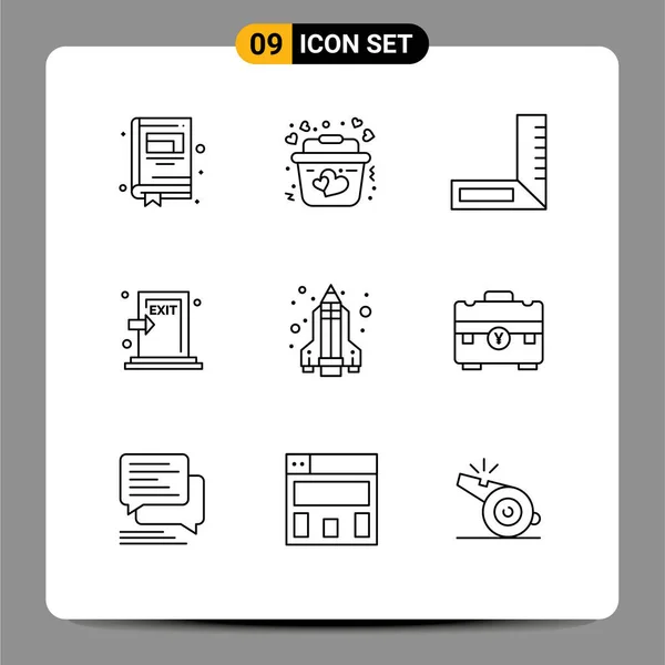 과학용 상업용 로케트 Editable Vector Design Elements — 스톡 벡터