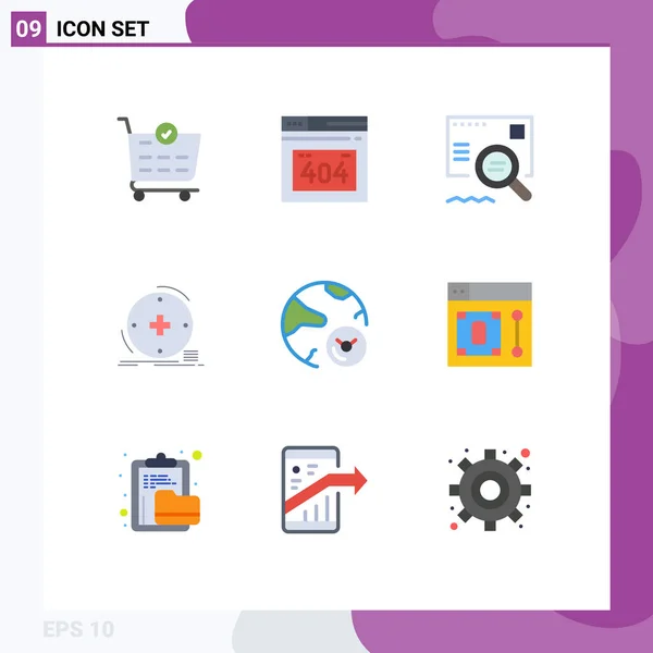 Universal Icon Symbols Group Modern Flat Colors Information Analysis Find — Stock Vector