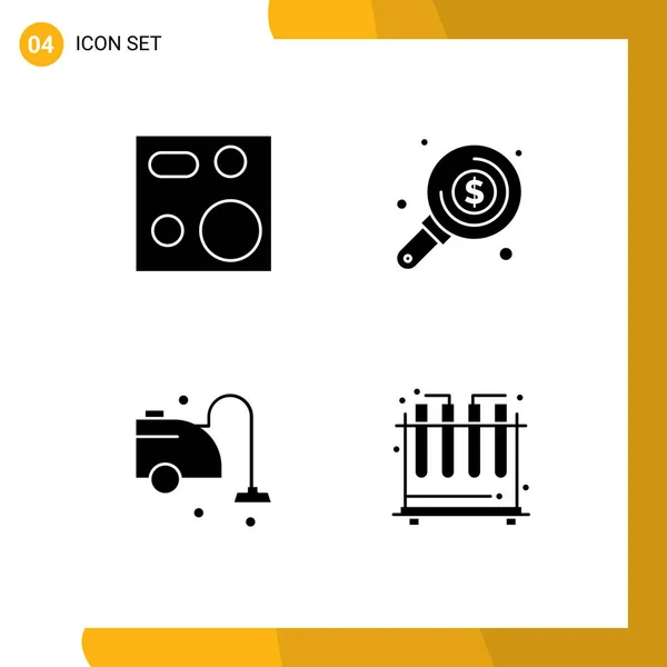 Set Icone Dell Interfaccia Utente Moderna Simboli Segni Cucinare Pulire — Vettoriale Stock