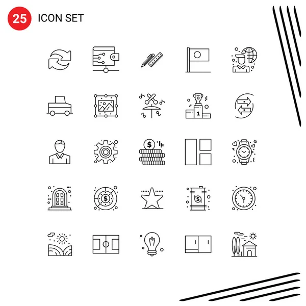 Stock Vector Icon Pack Líneas Signos Símbolos Para Bandera Bangladesh — Vector de stock
