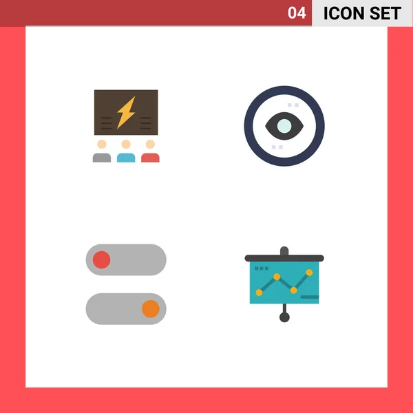 Groep Van Modern Flat Icons Set Voor Brainstormen Interface Oplossing — Stockvector