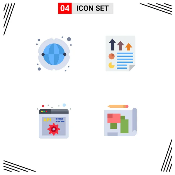 Flat Icon Concept Voor Websites Mobiele Apps Communicatie Api Wereldwijd — Stockvector