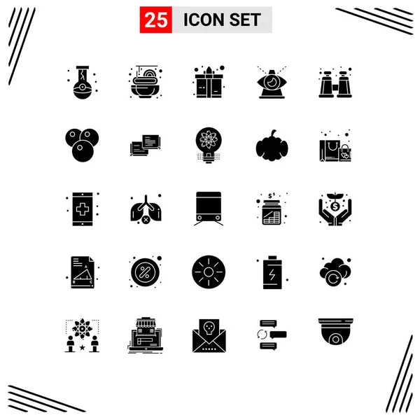 Set Modern Icons Symbols Signs Explore Providence Box Eye Editable — Stock Vector