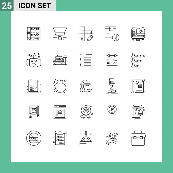 Universal Icon Symbols Grupo Líneas Modernas Archivo Logística Herramienta Entrega — Vector de stock