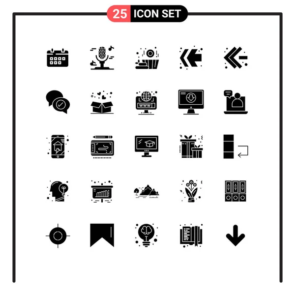 Universal Icon Symbols Gruppe Von Modernen Solid Glyphen Für Chat — Stockvektor