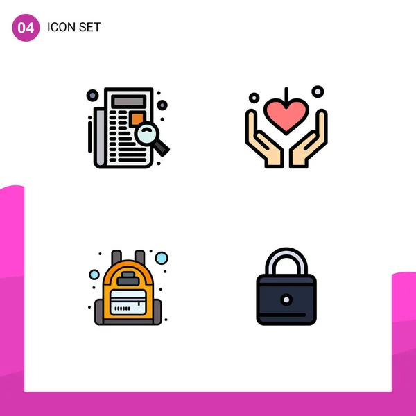 Stock Vector Icon Pack Mit Linienzeichen Und Symbolen Für Check — Stockvektor