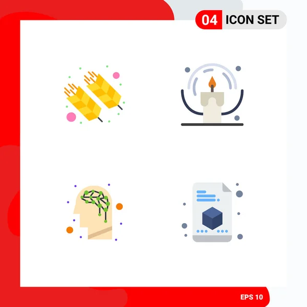 Mobile Interface Flat Icon Set Pictograms Food Artificial India Halloween - Stok Vektor
