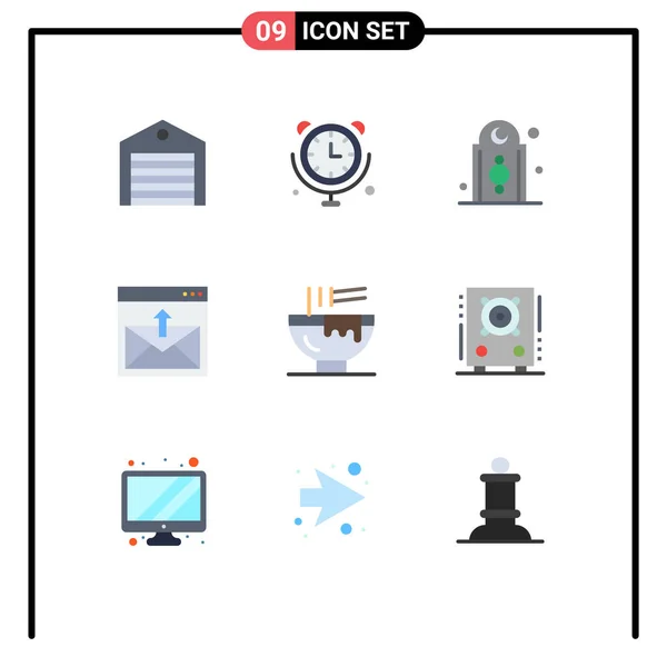 Stock Vector Icon Pack Mit Zeilenzeichen Und Symbolen Für Mail — Stockvektor