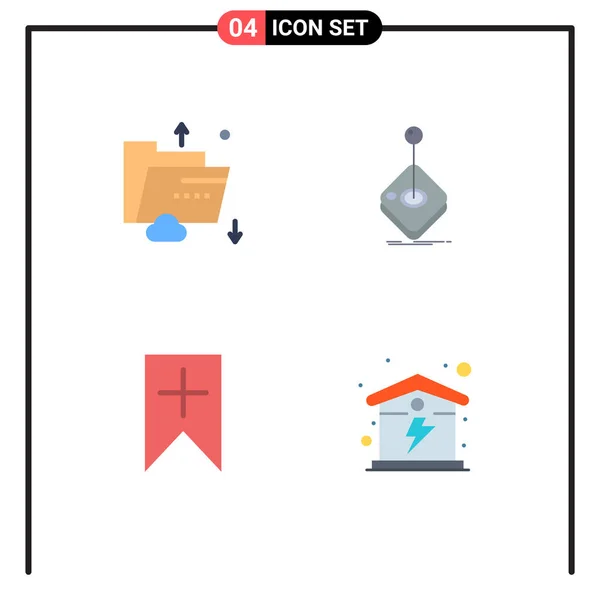 Universal Icon Symbols Group Modern Flat Icons Cloud Stick Multimedia - Stok Vektor