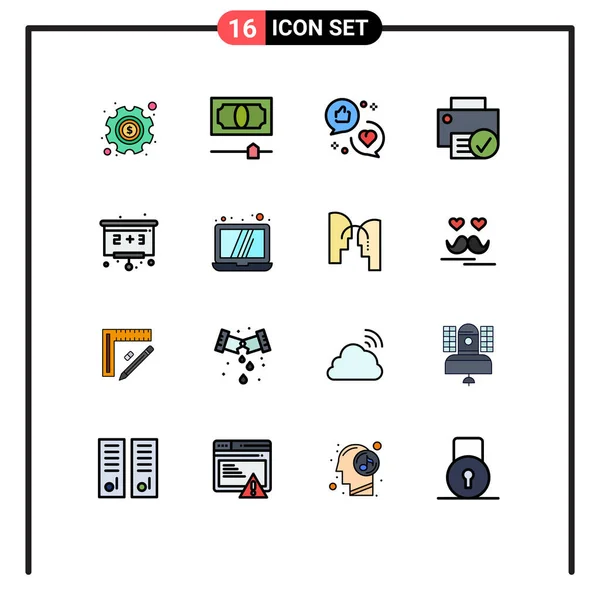 Stock Vector Icon Pack Лінійних Знаків Символів Повернення Школи Гаджета — стоковий вектор