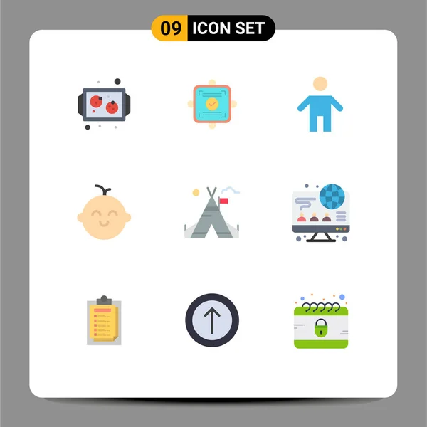 Stock Vector Icon Pack Mit Zeilen Zeichen Und Symbole Für — Stockvektor