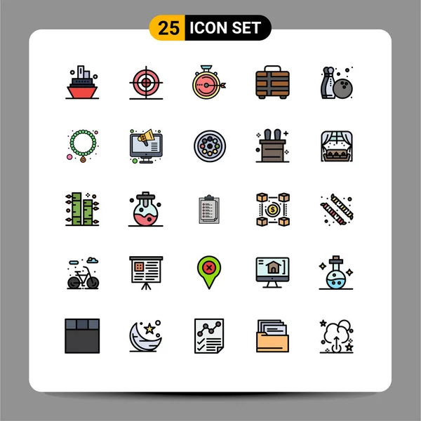 Universal Icon Symbols Group Modern Filled Line Flat Colors Hobbies — Vetor de Stock