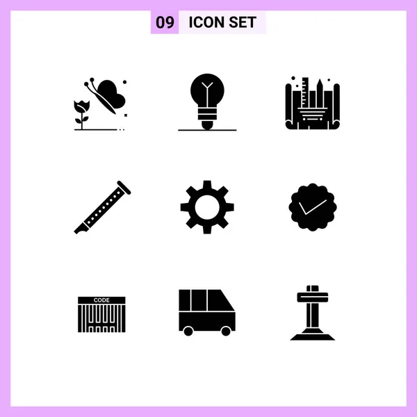 Stock Vector Icon Pack Líneas Signos Símbolos Para Engranajes Romz — Vector de stock