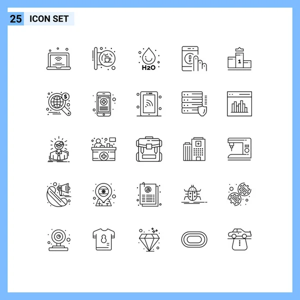 Creative Icons Modern Signs Symbols Phone Contact Shop Communication Water — Stock Vector