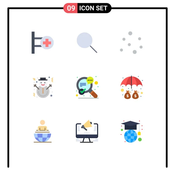 Creative Icons Modern Signs Symbols Success Search Bubbles Gingerbread Snowman — Stock Vector