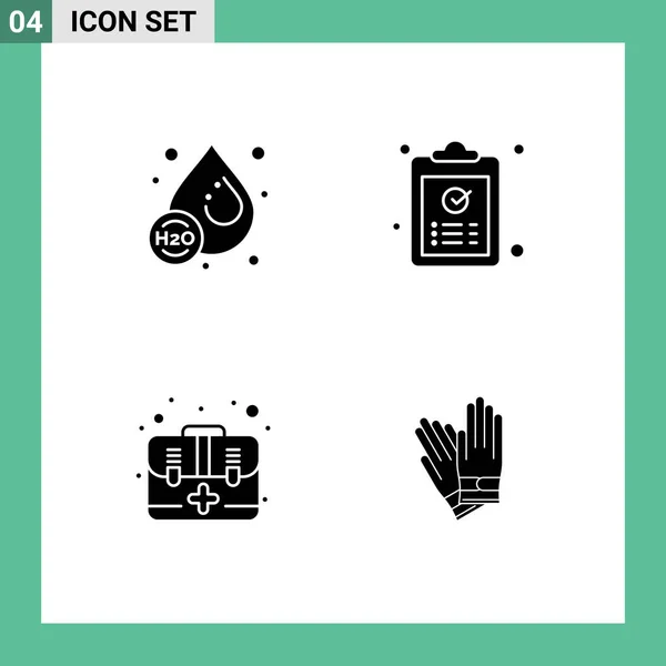 Stock Vector Icon Pack Mit Linienzeichen Und Symbolen Für Tropfen — Stockvektor