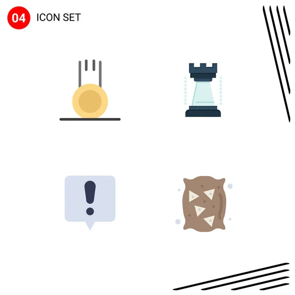 Modern Set Flat Icons Symbols Exercise Error Message Sport King — Stock Vector