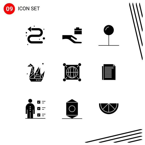 Universal Icon Symbols Group Modern Solid Glyphs Scince Global Pin — Stockový vektor