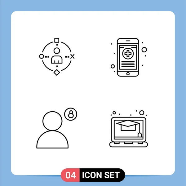 Conjunto Iconos Interfaz Usuario Moderna Símbolos Signos Para Ambiente Candado — Vector de stock