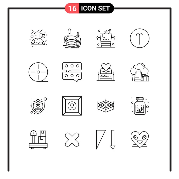 Creative Icons Modern Signs Sysymbols Film Symbols Bucket Symbolism Aries — Vector de stock