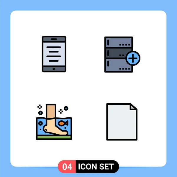 Set Modern Icons Symbols Signs Mobile Relaxation Add Data Therapy — Stock Vector