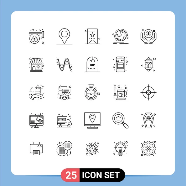 Universal Icon Symbols Group Modern Lines Business Connection Bookmark Discover — Stock Vector