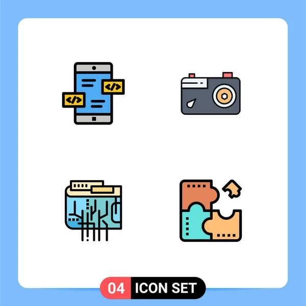Set Von Modernen Symbolen Symbole Zeichen Für App Entwicklung Währung — Stockvektor