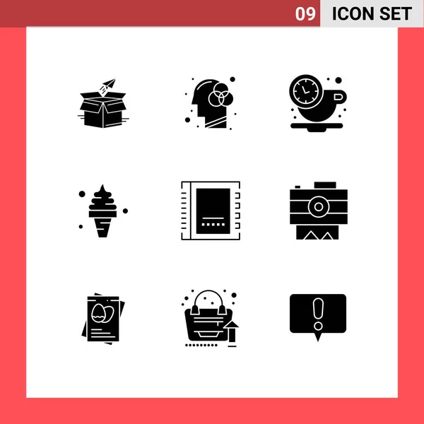 Set Iconos Interfaz Usuario Moderna Símbolos Signos Para Comida Playa — Vector de stock