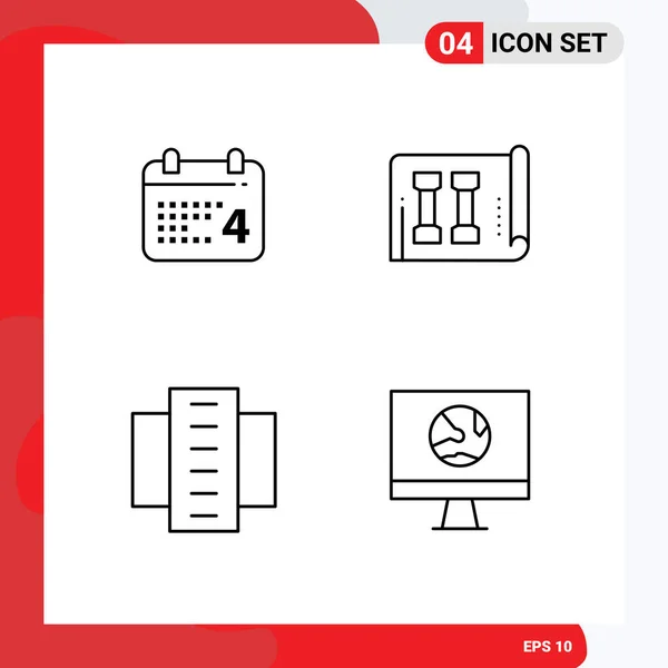 Paket Ikon Stok Dari Tanda Dan Simbol Baris Untuk Calender - Stok Vektor