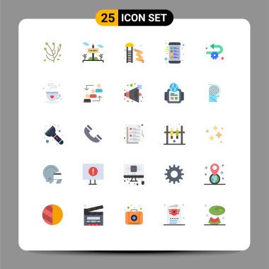 Web ve Mobil Uygulamalar için 25 Evrensel Düz Renk Ayarları Çevik, liste, park kaydıracı, mobil, kontrol listesi Düzenlenebilir Vektör Tasarım Elemanları