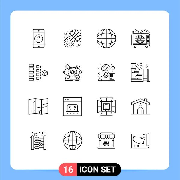 Творчі Іконки Сучасні Знаки Символи Планування Фази Інтернет Розробка Елементи — стоковий вектор