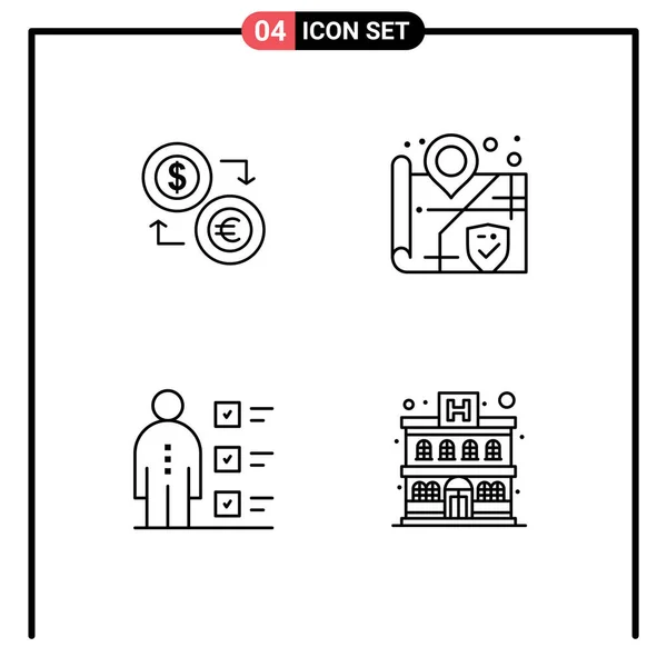 Creative Icons Modern Signs Symbols Exchange Security Dollar Financial Abilities — Stock Vector