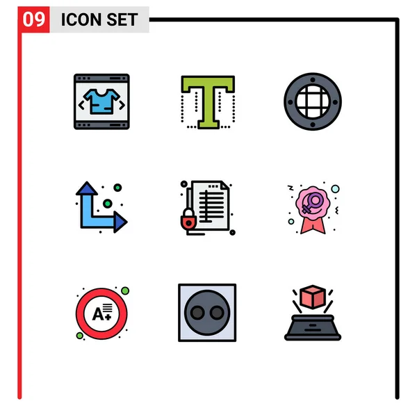 Vector Icon Pack Line Signs Symbols Protection Lock Inner Arrow — 스톡 벡터