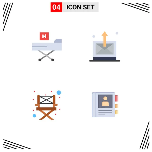 Creative Icons Modern Signs Symbols Bed Camp Form Mail Chair — Stock Vector