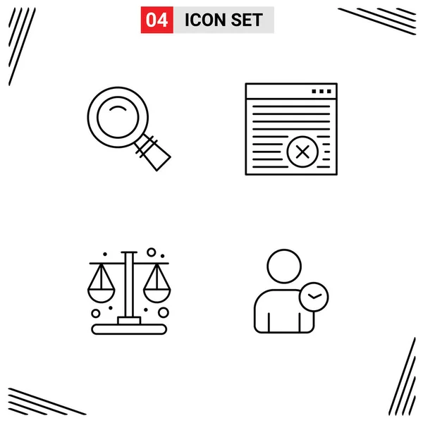 Conjunto Iconos Interfaz Usuario Moderna Símbolos Signos Para Vidrio Gestión — Vector de stock